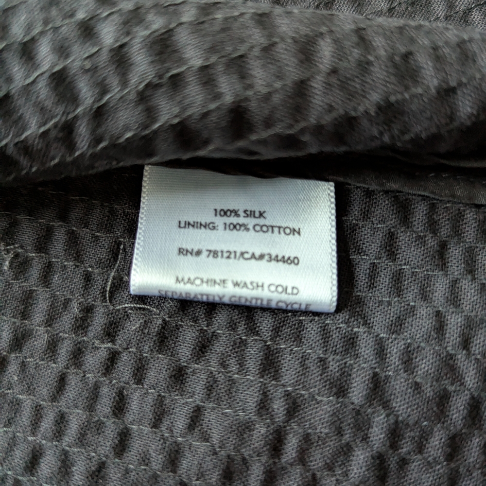 Eileen Fisher Black Quilted Silk Habutai - Picture 10 of 11